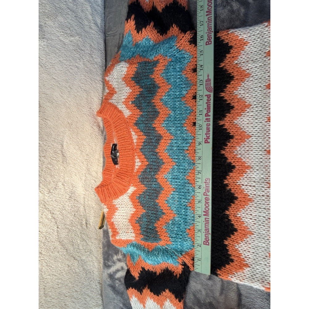 Aqua sweater dress XS Chevron Pattern Coral White Aqua Soft Comfortable - Picture 5 of 7